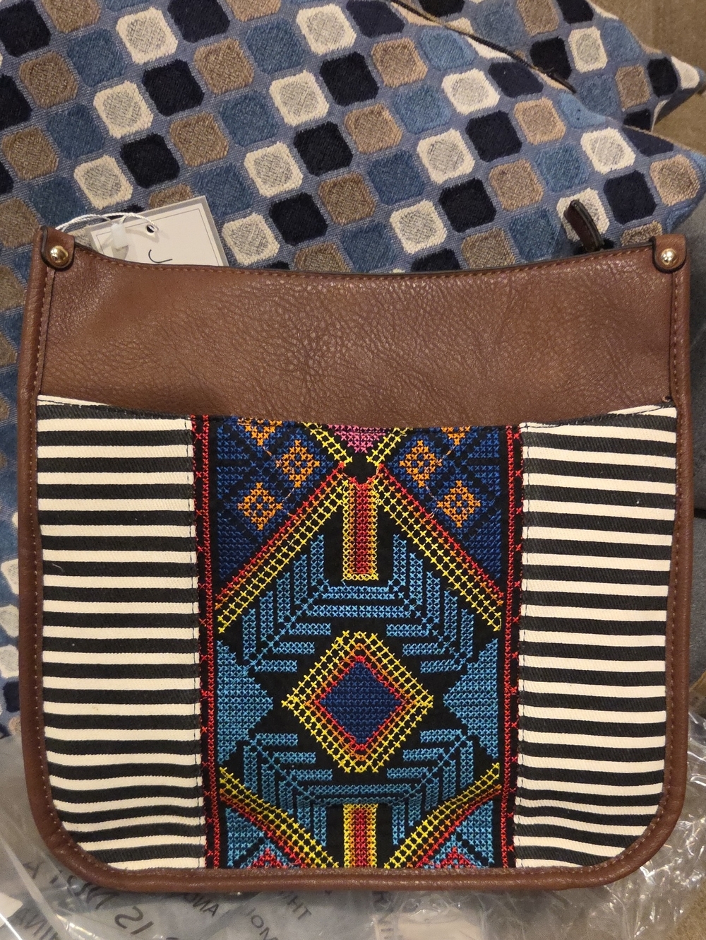 Jen & Co. Chloe Tribal Crossbody Bag in Brown New